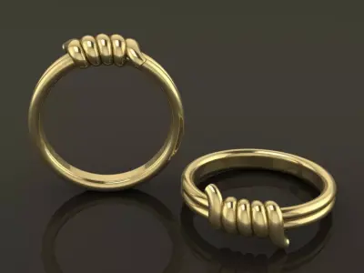 Wire Tie Knot Band Ring Mix Size 3D print model