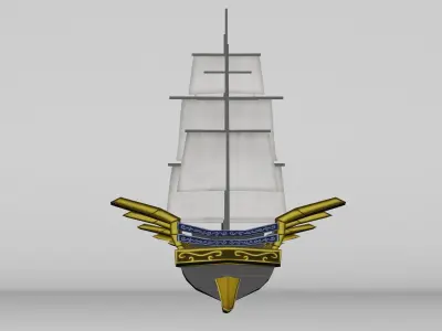 Sailing Ship Avian Head Low-poly 3D model