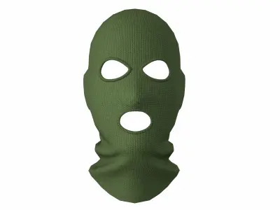 Balaclava mask khaki game ready Low-poly 3D model