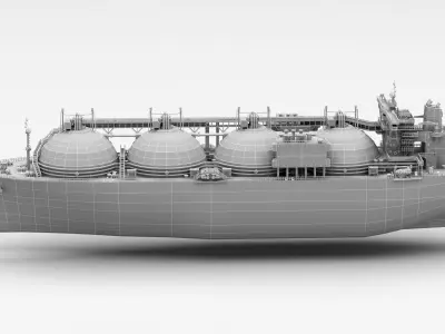 LNG Gas Carrier lowpoly Low-poly 3D model