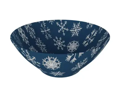 Bowl in Blue Pattren 3D model