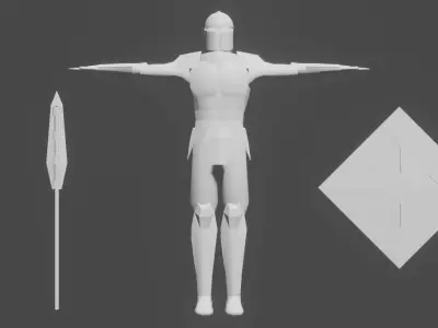 Sci-fi Warrior Low-poly 3D model