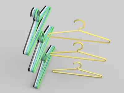 Plastic hangers 3 models 3D model