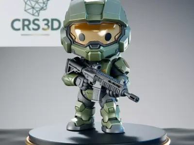 Master Chief Chibi Statue - Halo Spartan-117 3D print model
