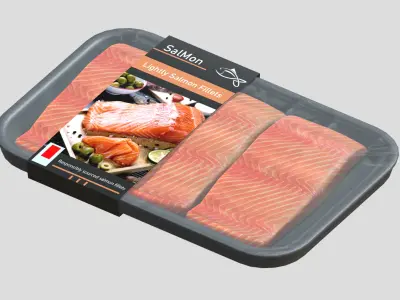 Salmon Pack Low Poly Low-poly 3D model