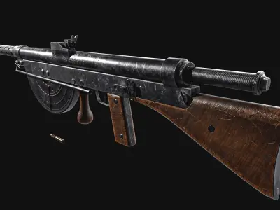 Chauchat Machine Rifle   Low-poly 3D model
