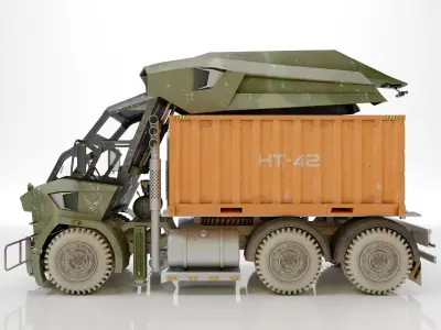 Heavy military truck 3D model