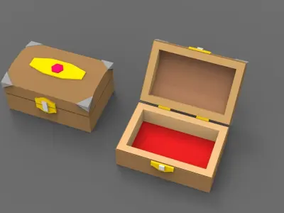Low Poly Stylized Casket Lowpoly 3D model Low-poly 3D model
