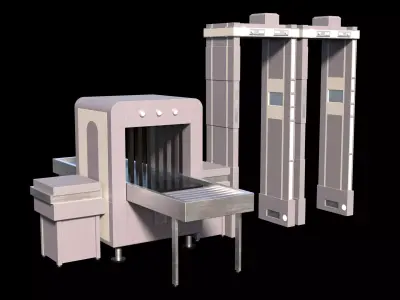 Security Checkpoint 3D Model Low-poly 3D model