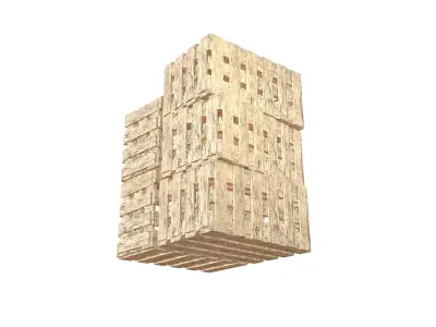 Wooden Box Pile v1 002 Low-poly 3D model
