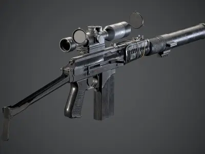 VSK-94 sniper rifle Low-poly 3D model