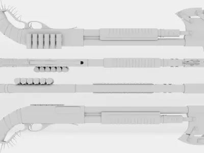 Remington 870 Modified Low-poly 3D model
