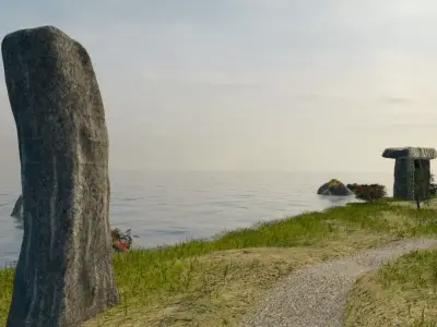 Ancient Stone Circle Landscape 3D model