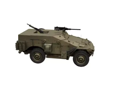 1950s Armored Vehicle Vintage Military Defense Utility Model 3D model
