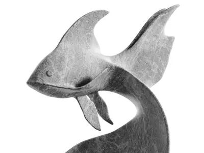Modern Abstract Fish Sculpture 3D model