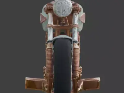 Motorcycle Luxury Jeweled Rose Gold and Jade  Racer Low-poly 3D model