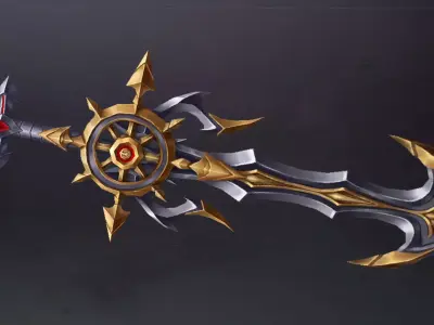 Futuristic Sword Low-poly 3D model 17