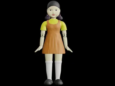 squid game doll Low-poly 3D model