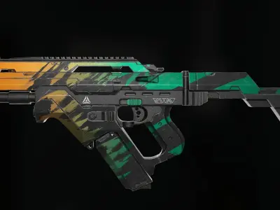 Sci-Fi SMG Raptor and Sea Breeze Low-poly 3D model