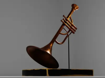 Realistic Decorative Trumpet 3D Model 3D model