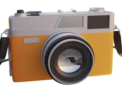 Low Poly Vintage Camera 3D model
