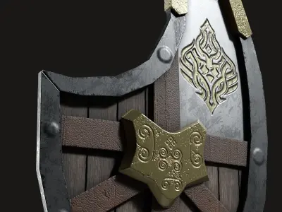 Wardens Dwarf Shield Lowpoly  Low-poly 3D model