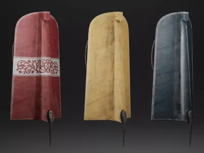 Pavise Medieval Shield Low-poly 3D model