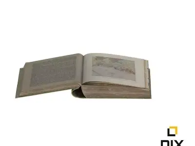 Old Worn Open Book 3D model