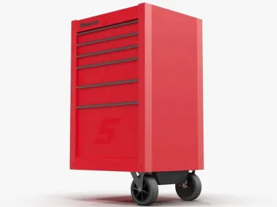 Tool Storage End Red Low-poly 3D model