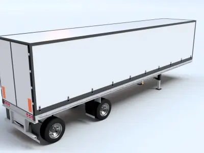 Freight Trailer for a DAF XF Truck Low-poly 3D model