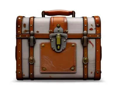 Vintage Travel Trunk 3D Model Low-poly 3D model