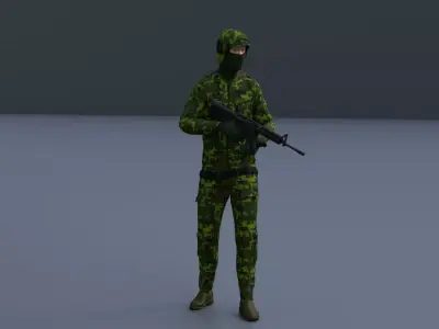 Soldier - II Low-poly 3D model