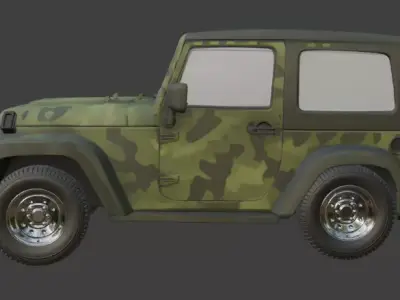 Jeep and Tyre are seperated 3D model