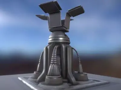 Rigged Solar Power Tower  - Free Download Free low-poly 3D model
