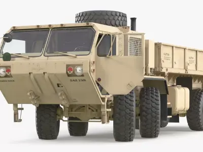 HEMTT M985A4 Heavy Cargo Transport Truck Desert Rigged 3D model