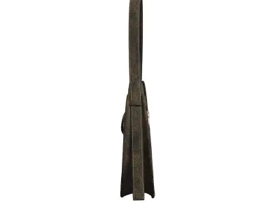 Dark brown Vintage Leather Baguette Bag 3D model