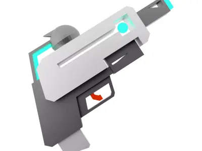 3d laser gun of the future low poly icon 3D model