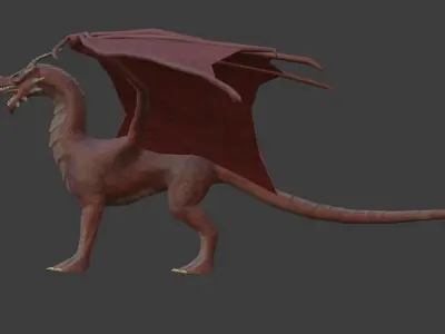 free low poly fire dragon Free low-poly 3D model