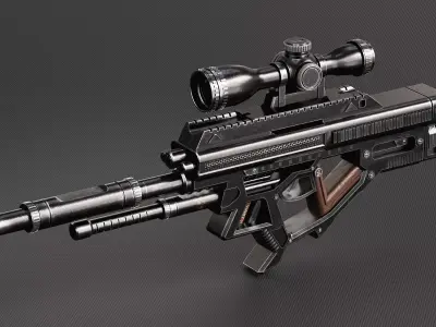 Scifi Military Gun Concept 3d model Low-poly 3D model