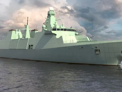 Modern Guided Missile Frigate  purchase 3D model