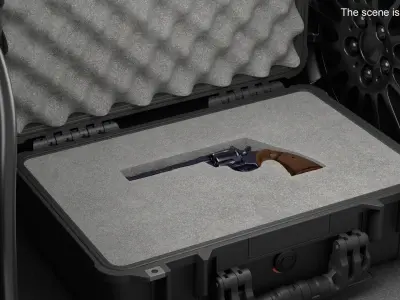 Compact Gun Case with Revolver 3D model