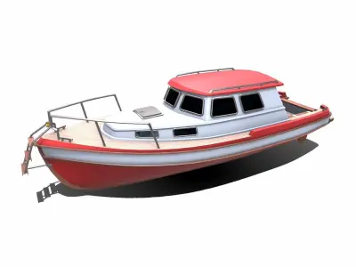 Fishing Boat Low-poly PBR Low-poly 3D model