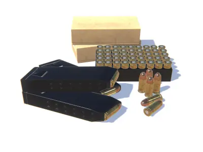 45ACP Ammo Pack Low-poly 3D model