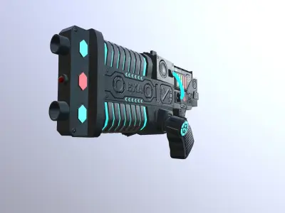Sci Fi Gun Exa Low-poly 3D model