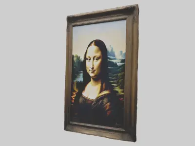 Mona Lisa painting Low-poly 3D model