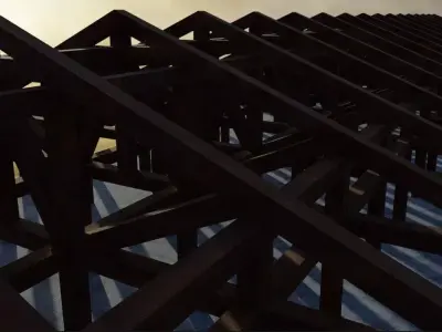 Abandoned Industrial Warehouse CAD - PBR Brutalist Factory Scene Low-poly 3D model
