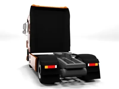 TRUCK 1 LOWPOLY orange semi Low-poly 3D model
