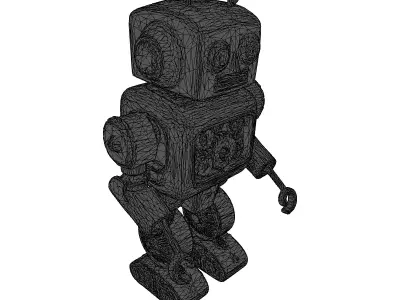 Classic Red Toy Robot 3D model