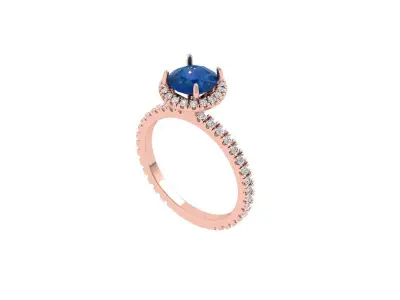 Solitaire Engagement Ring 3D print model 47