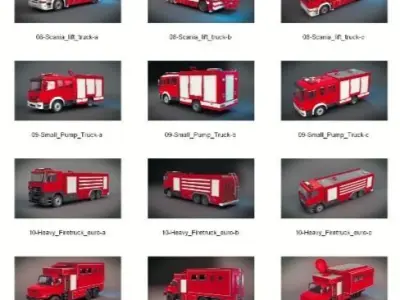 Dosch 3D - Fire Trucks 3D model